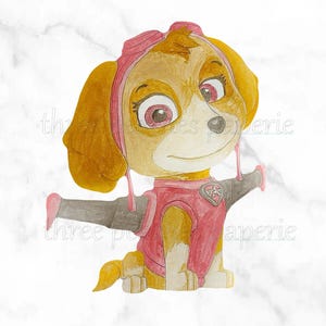 Paw P Skye-clipart - handgetekende en handgeschilderde aquarel-clipart