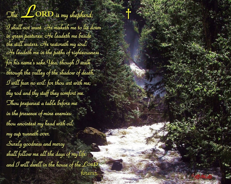 Etsy Psalm 23 Poster 16 X 20 Zoll Der Herr Ist Mein Hirte Etsy