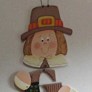 Pilgrim Give door or wall hanging for Thanksgiving or Fall decor, teacher gift, classroom decor, housewarming gift.