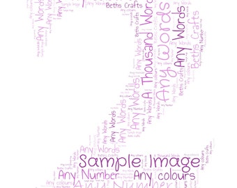 Personalised NumberAge Word Art