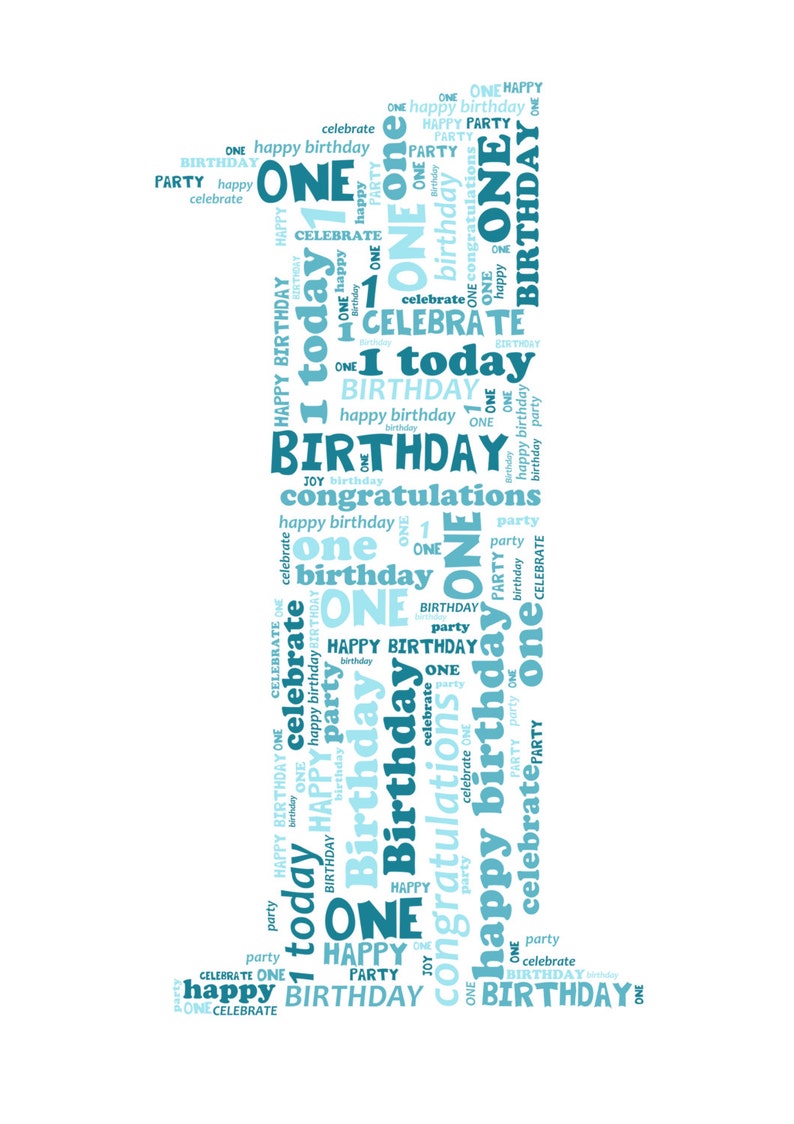 Personalised NumberAge Word Art