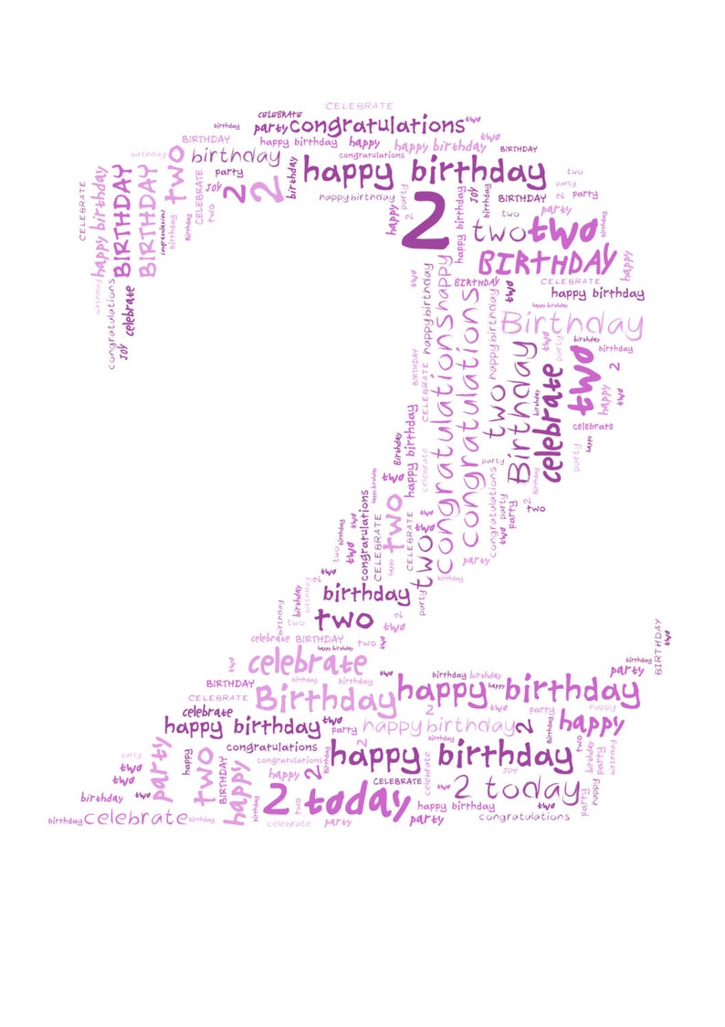 Personalised NumberAge Word Art