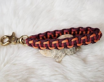 Paracord Key BEST Wristlet Fob Keychain Lanyard Large Durable Solid Brass Clasp Custom Color and Size! Fall Colors Knotability