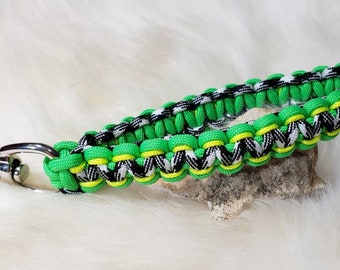 Custom Colors Green, Yellow, Black, White Paracord Key BEST Wristlet Fob Keychain Lanyard Handle Large Durable Clasp Original Design