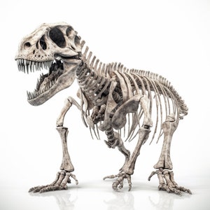 3D Dinosaur Skeleton - white background
