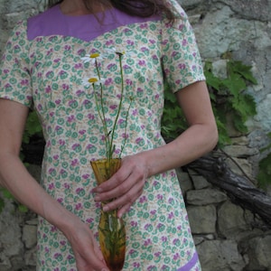 Léopoldine Dress/ Floral dress/ Short sleeve dress/ Cotton dress/ image 1