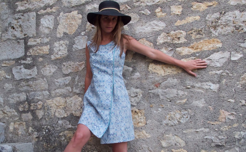 Violette DressLiberty dressButton up dressBlue dress