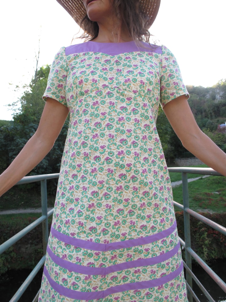 Léopoldine Dress/ Floral dress/ Short sleeve dress/ Cotton dress/ image 7