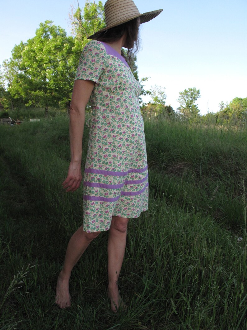 Léopoldine Dress/ Floral dress/ Short sleeve dress/ Cotton dress/ image 2