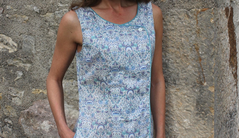 Violette DressLiberty dressButton up dressBlue dress