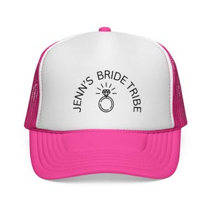 Custom bachelorette party trucker hat, Bride Tribe, Engagement Celebration, Customizable Bachelorette party hat