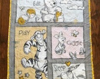 gray winnie the pooh crib bedding