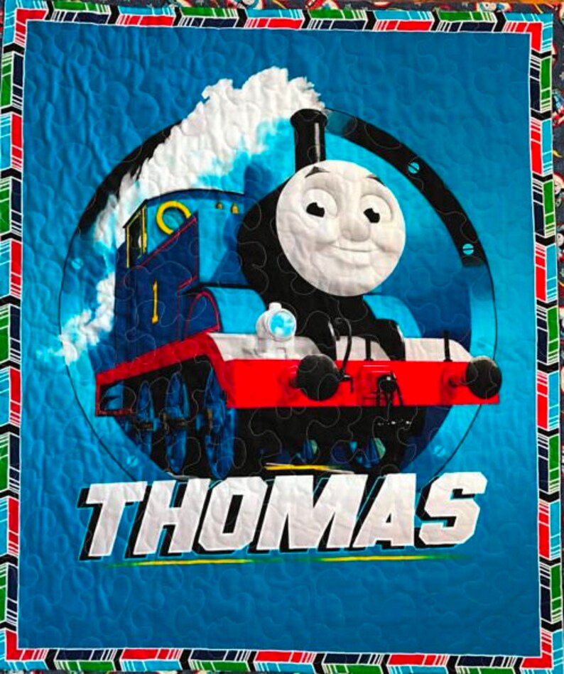 Thomas The Train 36x44 Stippling Quilted Baby Etsy