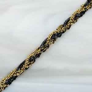 Vintage Gold Black Braided Trim 1 Yard 50602008