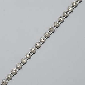 Vintage Swarovski 2mm Crystal Chanton Cup Chain White Base 1 Foot 50605022