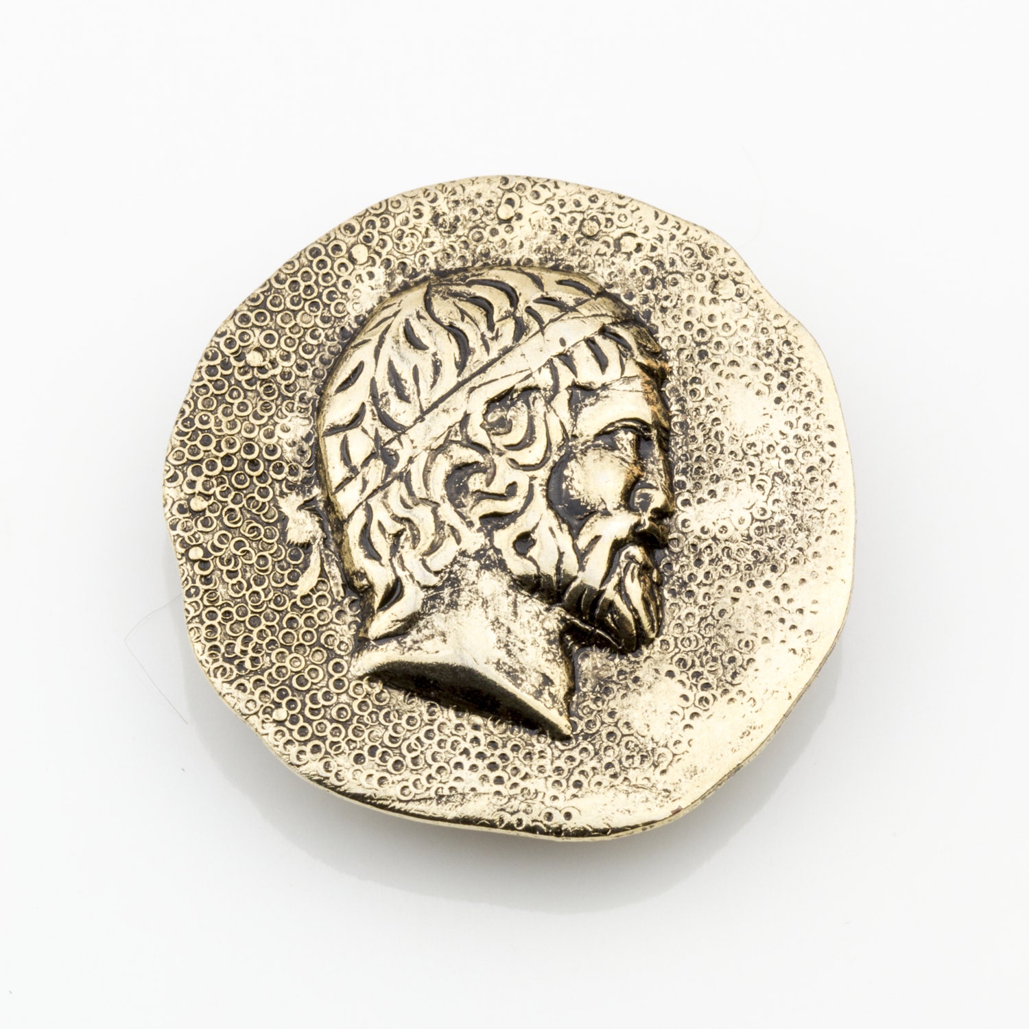 Rome Button Vintage Brass Cuff Buttons Roman Philosopher Motif/ Button - Etsy
