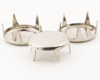 Cabezas de clavos Vintage 9mm redonda plana punto plata puntas espárragos 25pcs para la artesanía de cuero y otras artesanías 70101006