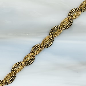 Vintage Gold Black Gimp Braid Trim 1 Yard 50602015