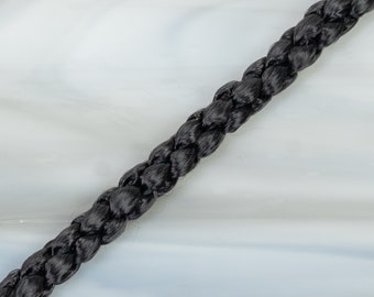 Vintage Black Satin Cord Braid Rope 1 yard 50602025