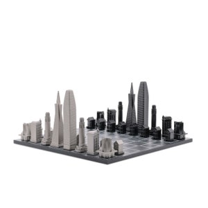 Jeu d'échecs Skyline en acier inoxydable - Édition San Francisco