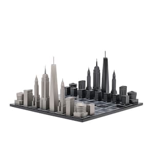 Jeu d'échecs Skyline en acier inoxydable - Édition New York