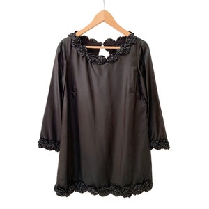 French Connection Black Silk Rosette Mini Dress / Size Small Medium - Etsy