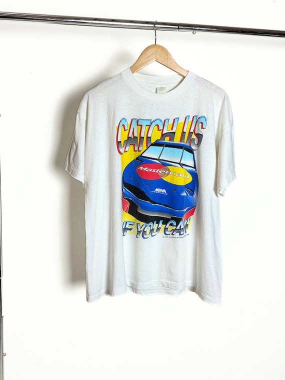 90s Racing Tee | sz XL - vintage 1990s white graphic mbna stock car crew neck t-shirt