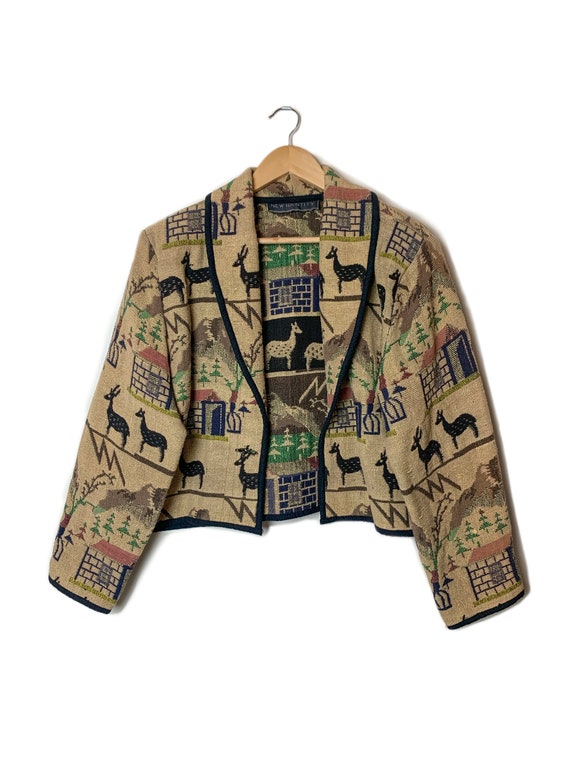Vintage Boxy Tapestry Jacket / Western Mountain B… - image 4