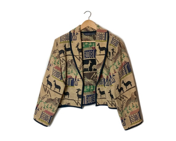 Vintage Boxy Tapestry Jacket / Western Mountain B… - image 1