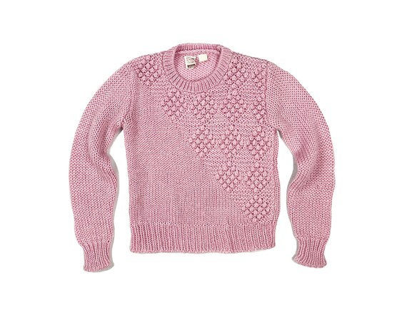Vintage 70s Lilac Popcorn Knit Jumper