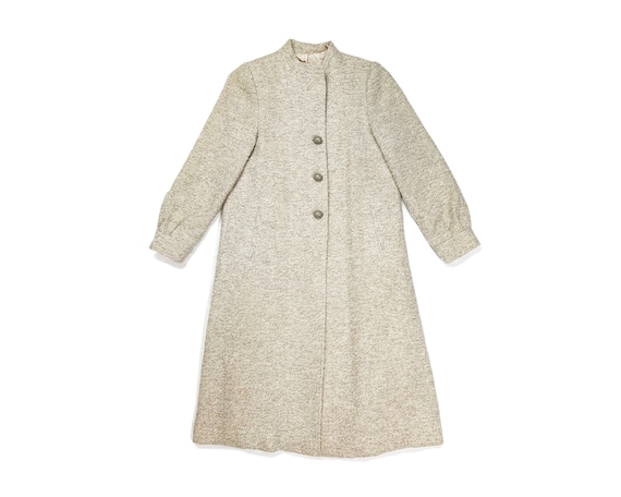 Vintage 60s Oatmeal Boucle Coat • Small