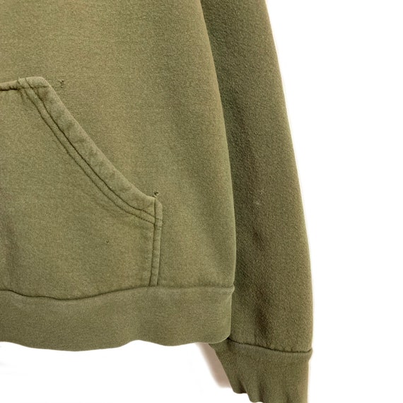 90s Army Pullover Hoodie | Size L XL | Green Hood… - image 5