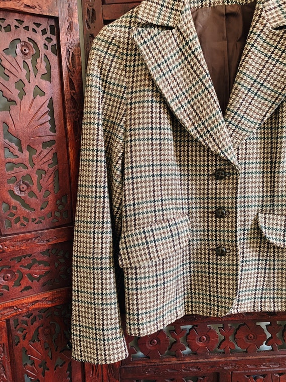 Vintage 60s 70s Houndstooth Professor Blazer - image 6