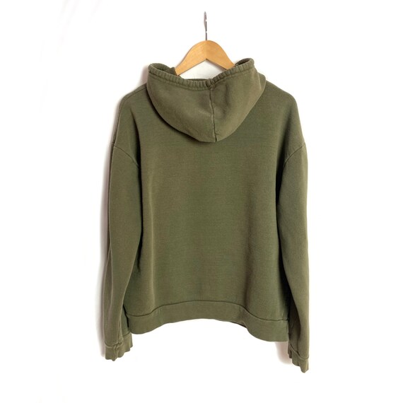 90s Army Pullover Hoodie | Size L XL | Green Hood… - image 3