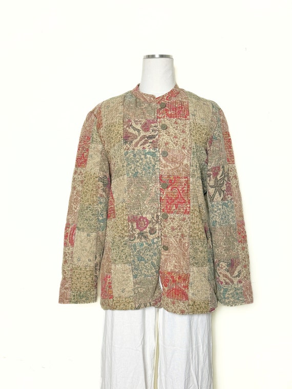 Patchwork Cotton Jacket | size Small Medium - vin… - image 3