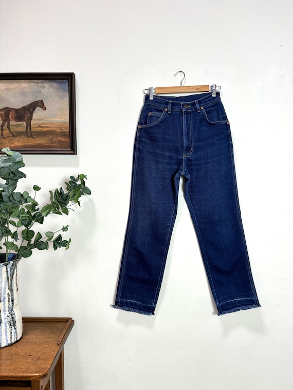 80s Lee Riders Jeans • 26 Waist | Vintage High Waist Dark Wash Denim