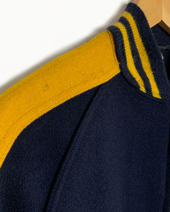 Vintage 50s VFW Wool Bomber Jacket | 60s Navy Blu… - image 7
