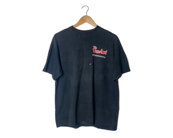 Vintage Distressed Verdict T-Shirt | Size Medium Large | Black Thrashed Church Tee