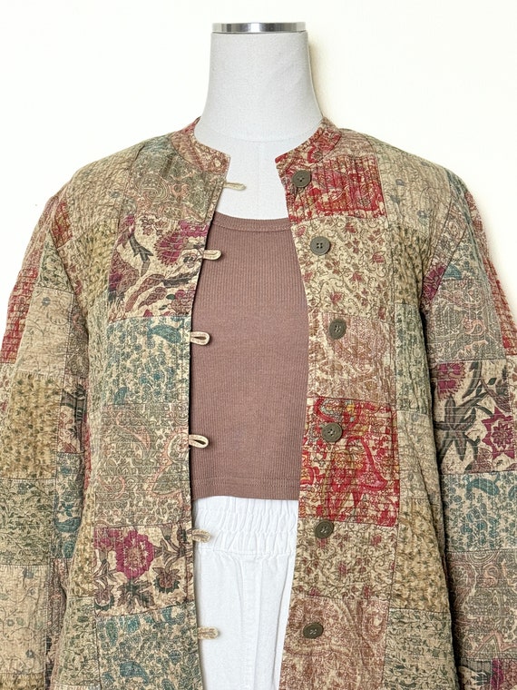 Patchwork Cotton Jacket | size Small Medium - vin… - image 2