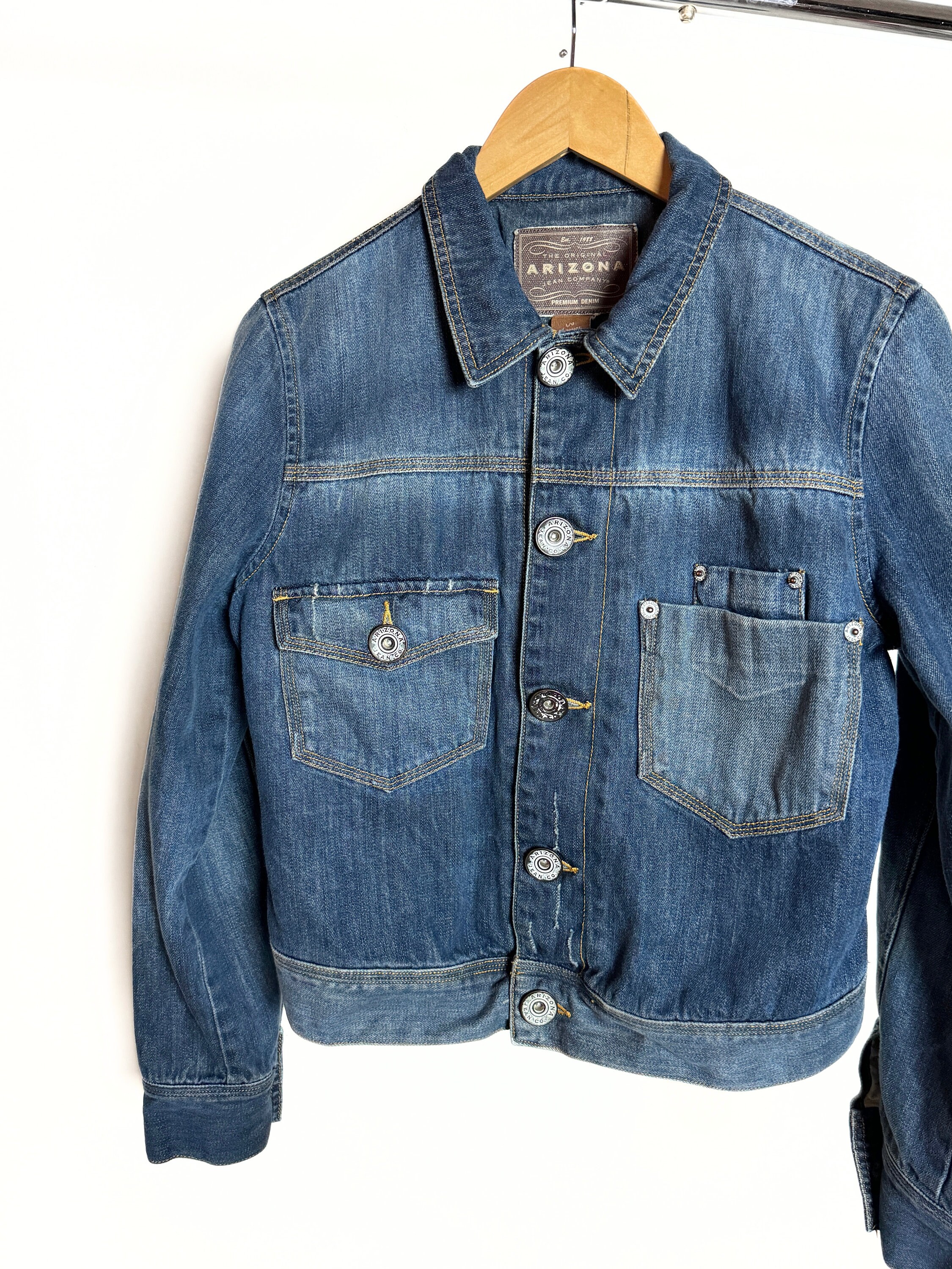 Y2k Denim Jacket | Sz Small - Vintage 00s Distressed Faded Women's