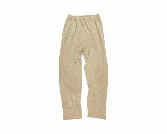 Vintage Gold Glitter Knit Pants • Small