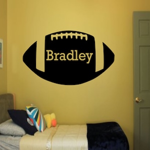 Custom Kids Name Football Wall Decal - Custom Sports Decal, football decal, custom wall decals, sports wall decal, kids room decor