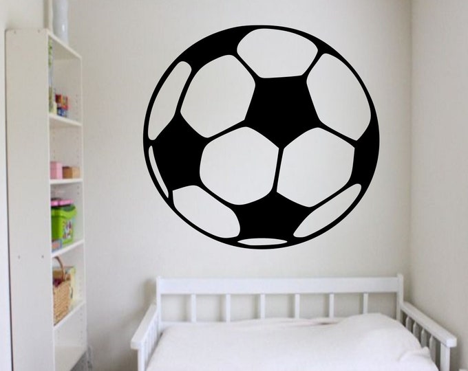 Soccer Ball Decal - Soccer Player Decal - Large Soccer Ball Decal - Soccer Art - Futbol Decal - Soccer Player Gift - Soccer Player Wall Art