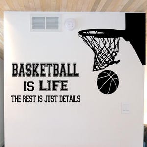 Basketball is Life Wall Decal - basketball wall decor, basketball vinyl, basketball sports decal - basketball decal - Basketball Wall Art