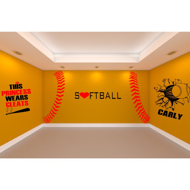 Ultimate Softball Room 5 Large Softball Wall Decals to Create Etsy