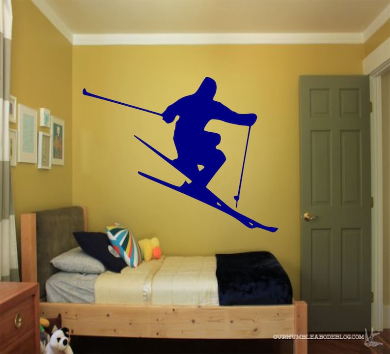 Ski Wall Decal skiing wall decor sports decal kids room Etsy