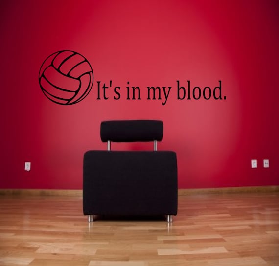 Es Ist In Meinem Blut Volleyball Wand Aufkleber Sport Etsy