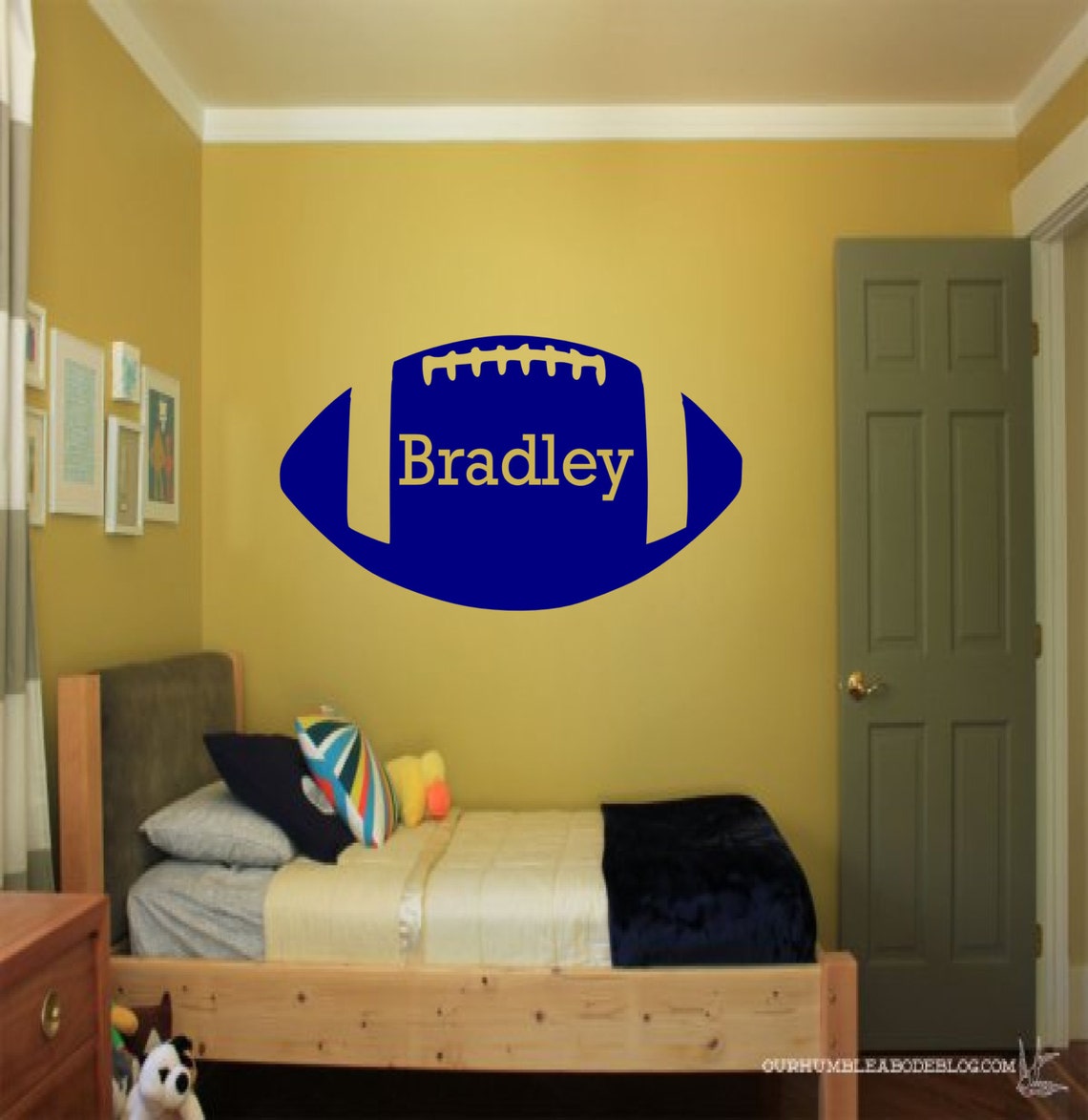Custom Kids Name Football Wall Decal Custom Sports Decal Etsy