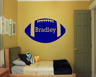 Custom Kids Name Football Wall Decal - Custom Sports Decal, football decal, custom wall decals, sports wall decal, kids room decor