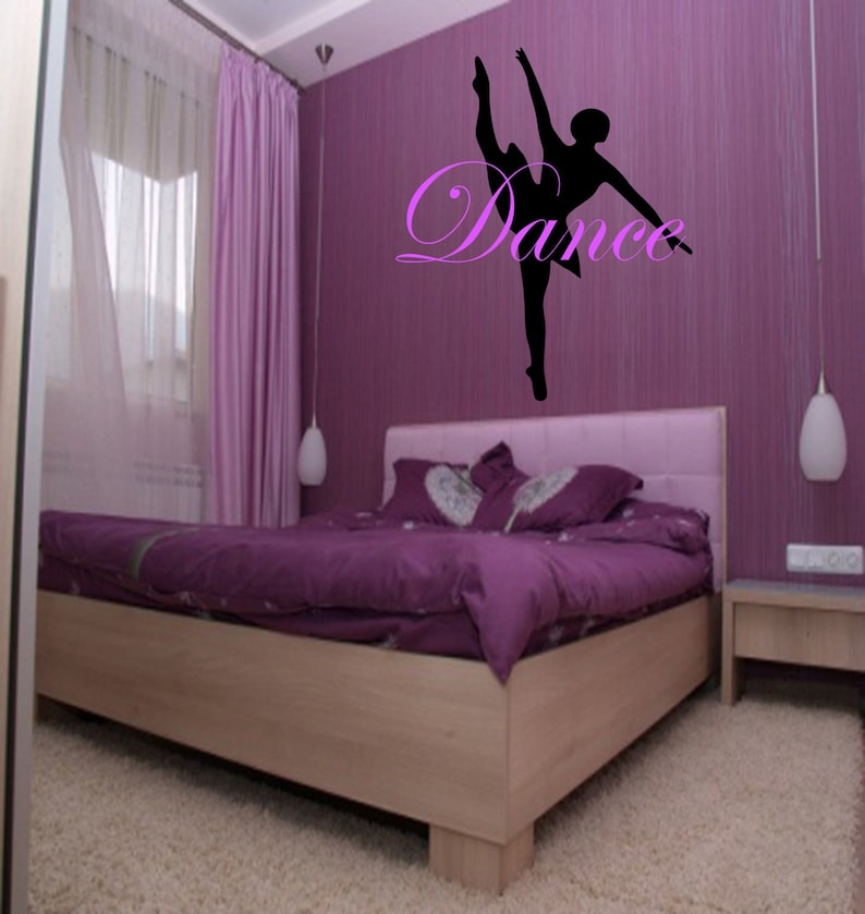 Dance Custom Wall Decal Choose Colors, girls room decor, ballet decor, ballerina decal, ballet decal, ballerina decor, dancing art image 1